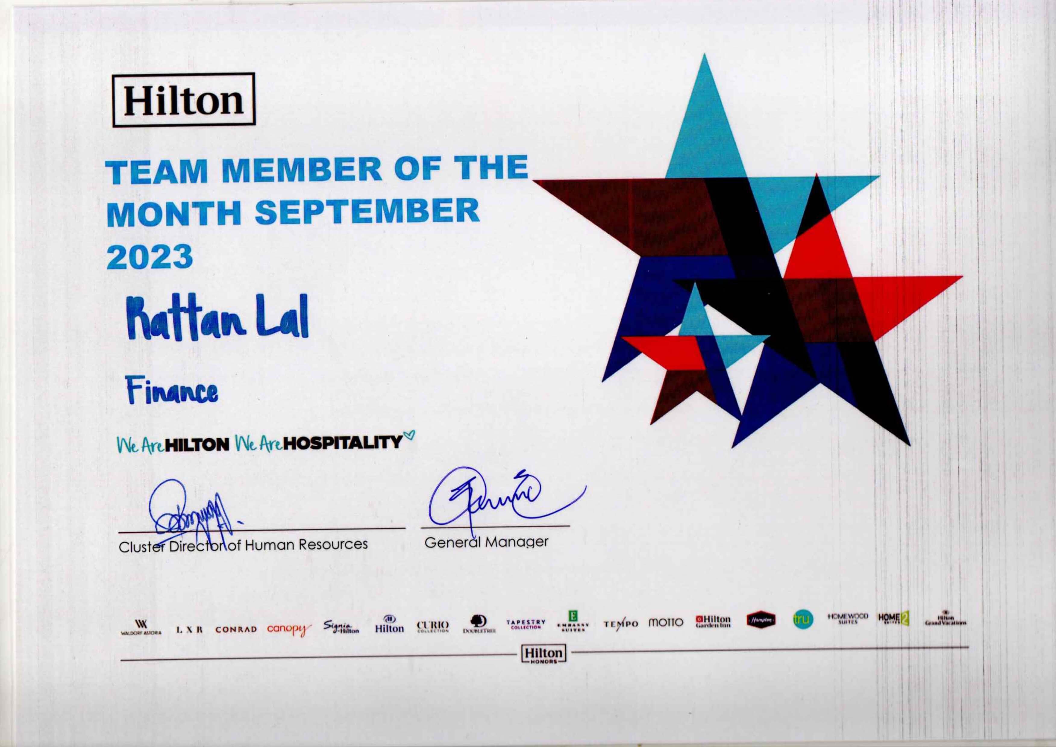 Hilton Team Member of the Month